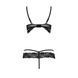 Комплект белья Passion Exclusive SARIA SET OpenBra L/XL, black, стрэпы, откртый лиф, стринги