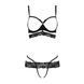Комплект белья Passion Exclusive SARIA SET OpenBra L/XL, black, стрэпы, откртый лиф, стринги