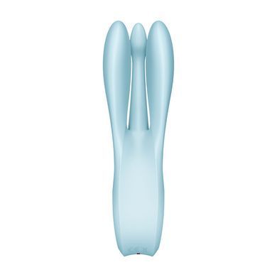 Кліторальний вібратор Satisfyer Threesome 1 Light Blue з трьома гнучкими пальчиками