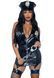 Виниловый костюм полицейской Leg Avenue Vinyl Naughty Cop Black S, платье, фуражка, наручники