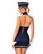 Еротичний костюм стюардеси Obsessive Stewardess uniform M/L, blue, сукня, пілотка, шарф, манжети