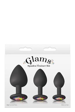 Набір анальних пробок силікон NS Novelties GLAMS SPADES TRAINER KIT BLACK