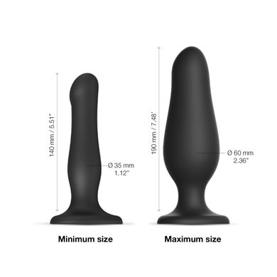 Надувной фаллоимитатор Strap-On-Me INFLATABLE DILDO PLUG - NOIR, шарик внутри, диаметр до 6 см