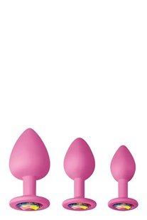 Набір анальних пробок силікон NS Novelties GLAMS SPADES TRAINER KIT PINK