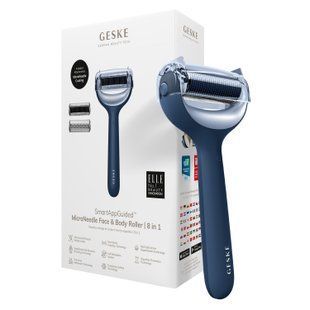 Електронний ролер для обличчя та тіла з мікроголками GESKE MicroNeedle Face&Body Roller 8в1 midnight