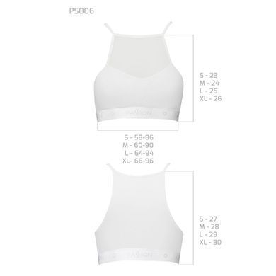 Спортивний топ з прозорою вставкою Passion PS006 TOP M, white