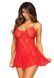 Сорочка беби-долл Leg Avenue Rose Lace Flair Chemise Red, One Size