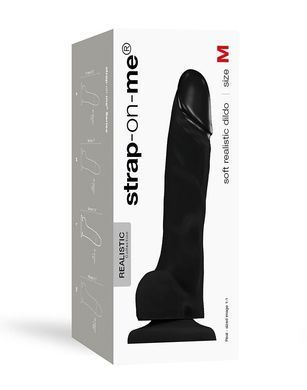 Реалистичный фаллоимитатор Strap-On-Me SOFT REALISTIC DILDO Black - Size M