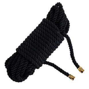 Мотузка для шибарі LOCKINK SEVANDA Shibari Pratice Rope, чорна, 8 м, нейлон+бавовна