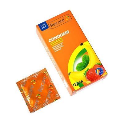 Презервативы Recare Color Fruit Flavour Condoms 12 шт, ароматы: мята, банан, клубника