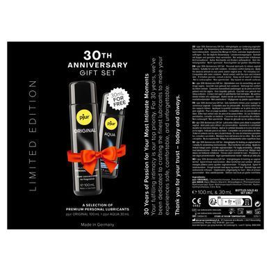 Ювілейний набір лубрикантів pjur 30th Anniversary Gift Set: Original 100 мл та Aqua 30 мл
