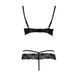 Комплект білизни Passion Exclusive NORTH SET XXL/XXXL, black, ліф і трусики з елементами під латекс