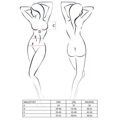 Костюм зайки Passion MALLOY SET XXL/XXXL, трусики, топик и ушки