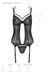 Корсет Passion DROSERA CORSET black, S/M, с креплениями для чулок, трусики в комплекте