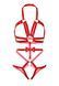 Портупея-тедді з ременів Leg Avenue Studded O-ring harness teddy S Red, екошкіра
