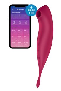 Смарт-вибратор для клитора с вакуумной стимуляцией Satisfyer Twirling Pro+ dark red