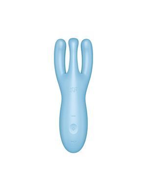 Кліторальний смарт вібратор Satisfyer Threesome 4 Blue з трьома пальчиками