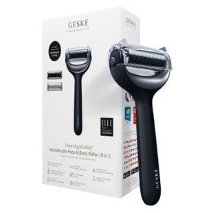 Електронний ролер для обличчя та тіла з мікроголками GESKE MicroNeedle Face&Body Roller 8в1 black