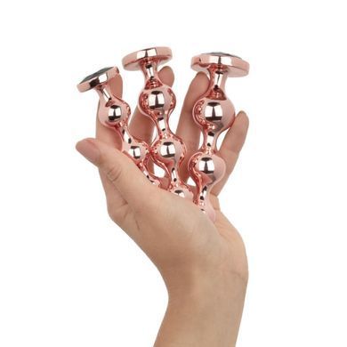 Набор анальных игрушек Rosy Gold - Metal Butt Plug Set 3 Pieces
