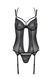 Корсет Passion DROSERA CORSET black, XXL/XXXL, з кріпленнями для панчіх, трусики в комплекті