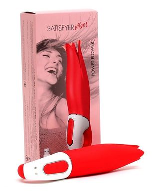 Потужний вібратор Satisfyer Vibes Flower Power з ніжними тремтливими пелюстками, 12 режимів роботи