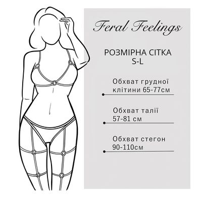 Жіноча збруя з ланцюгом та фіксаторами Feral Feelings Harness with Cuffs Black