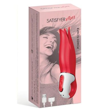 Мощный вибратор Satisfyer Vibes Power Flower с нежными трепещущими лепестками, 12 режимов работы