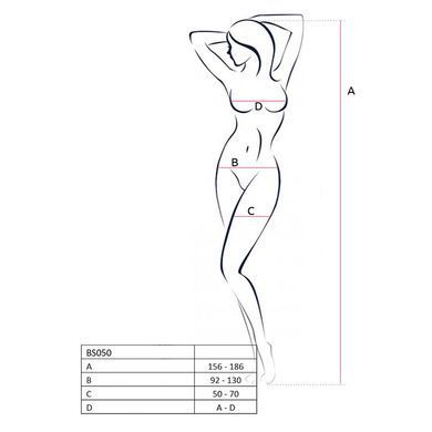 Бодістокінг Passion BS050 white, комбінезон, імітація панчіх і пояса