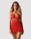 Бебі-дол Obsessive 838-BAB-3 babydoll & thong, S/M, червоний, мереживний ліф, стрінги в комплекті