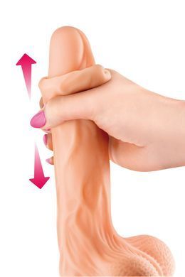 Фалоімітатор із рухомою крайньою плоттю Real Body &mdash; Real Brad, діаметр 4 см, TPE