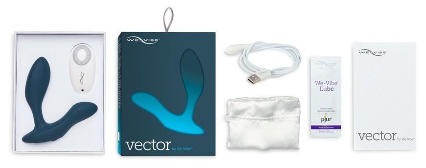 Смарт-вібромасажер простати We-Vibe Vector з пультом ДК, регульований кут нахилу