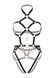 (SALE) Портупея-тедді з екошкіри Leg Avenue Heart ring harness teddy S, Black, підвіска-сердечко, ланцюги