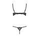 Комплект білизни Passion Exclusive VALERY SET OpenBra XXL/XXXL black, стрепи, трусики, відкритий ліф
