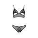 Комплект из браллета с ажурным лифом и открытыми трусиками Passion CHRISTA SET Open Bra S/M black