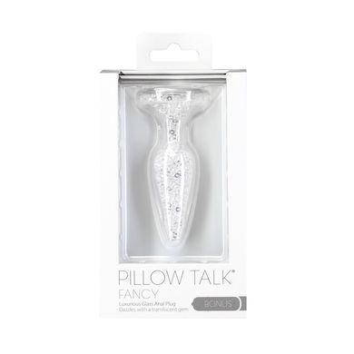 Стеклянная анальная пробка Pillow Talk Fancy Luxurious Glass Anal Plug, ⌀3,1см, вибропуля в подарок