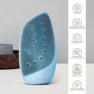 Очищувальна щітка для обличчя GESKE Sonic Thermo Facial Brush&Face-Lifter 8в1 aquamarine