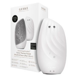 Очищувальна щітка для обличчя GESKE Sonic Thermo Facial Brush&Face-Lifter 8в1 white