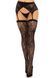 Комплект Leg Avenue Lace thigh highs & garterbelt, One Size, чорний, панчохи та пояс з пажами