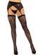 Комплект Leg Avenue Lace thigh highs & garterbelt, One Size, чорний, панчохи та пояс з пажами