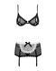 Эротический костюм горничной Obsessive Maidme set 5pcs L/XL, бюстгальтер, пояс с фартуком, чулки, ст