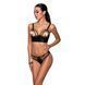 Комплект из эко-кожи с люверсами и ремешками Passion MALWIA BIKINI S/M, black, бра и трусики