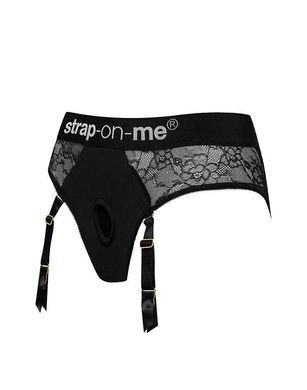 Мереживні труси для страпона з підв'язками для панчіх Strap-On-Me DIVA HARNESS - S