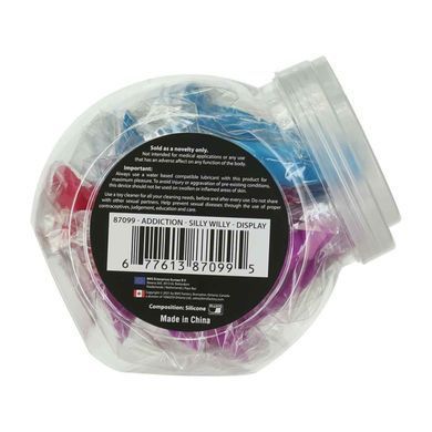 Набір фалоімітаторів ADDICTION Silly Willy 3.3&rdquo; Silicone Dildo, 3 кольори, 12 шт