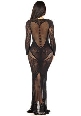 Платье Leg Avenue Lace and Net Bodycon Gown One Size, Black