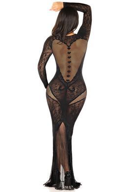 Платье Leg Avenue Lace and Net Bodycon Gown One Size, Black