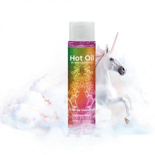 Зігріваюча їстівна масажна олія смак: еліксир єдинорога HOT OIL Unicorn Elixir, 100 мл Nuei (Іспанія)