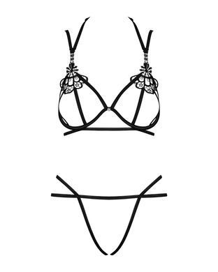 Эротический комплект из стреп Obsessive Badossa 2-pcs set L/XL, черный, с доступом