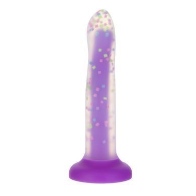 Фалоімітатор, що світиться в темряві, ADDICTION Rave 8&Prime;, Glow in the Dark Dildo Purple Confetti, 20,3 см