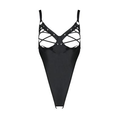 Боди из экокожи Passion CELINE BODY 6XL/7XL black, с доступом, открытый