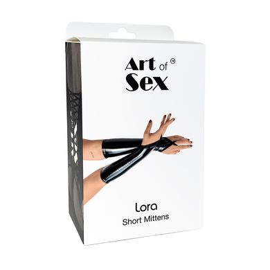 Вінілові міттинки Art of Sex - Lora короткі, размер S, колір червоний